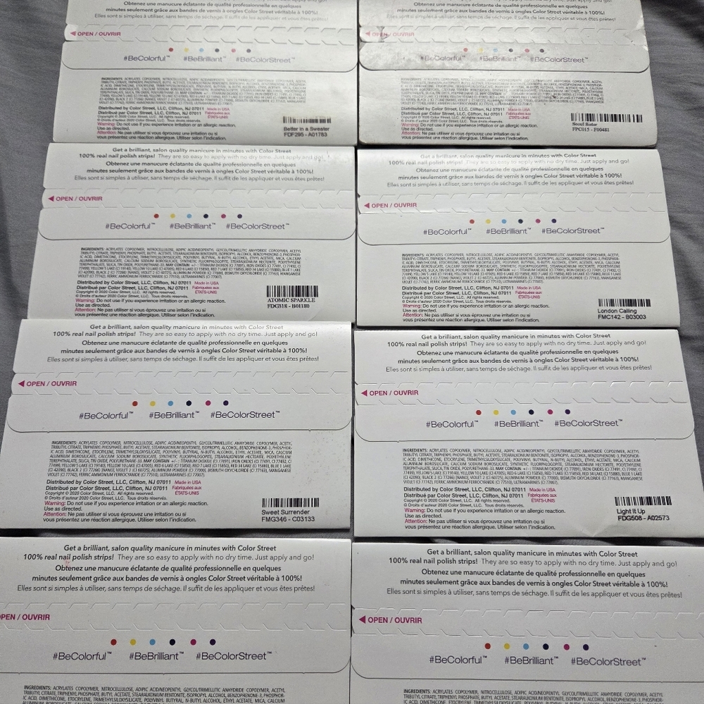 Color Street Vibrant Nail Strips Collection (8 Packs)